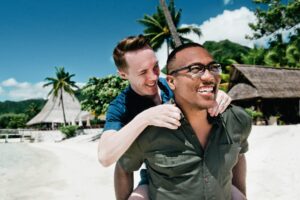Gay Couple photoshoot in Moorea